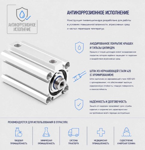 Пневмоцилиндр KD-020-SA-0080-T1 Pemaks Пневмоцилиндр KD-020-SA-0080-T1 Pemaks