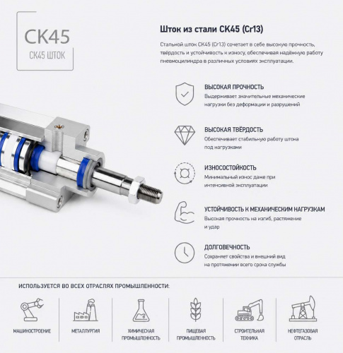 Пневмоцилиндр DMC-080-DYA-0050-R3 Pemaks Пневмоцилиндр DMC-080-DYA-0050-R3 Pemaks